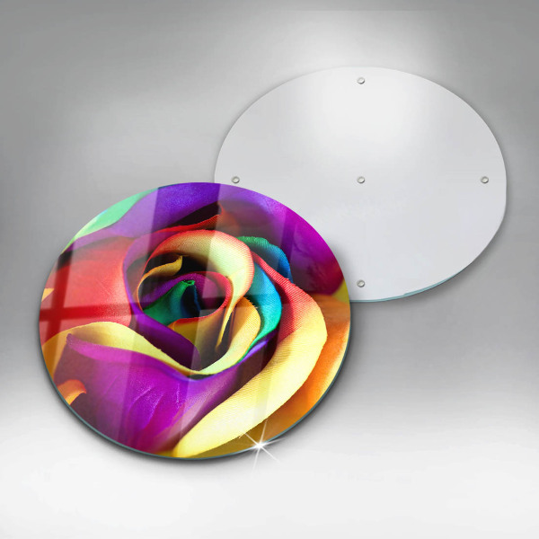 Chopping board glass Colorful rose petals