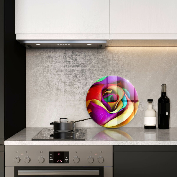 Chopping board glass Colorful rose petals