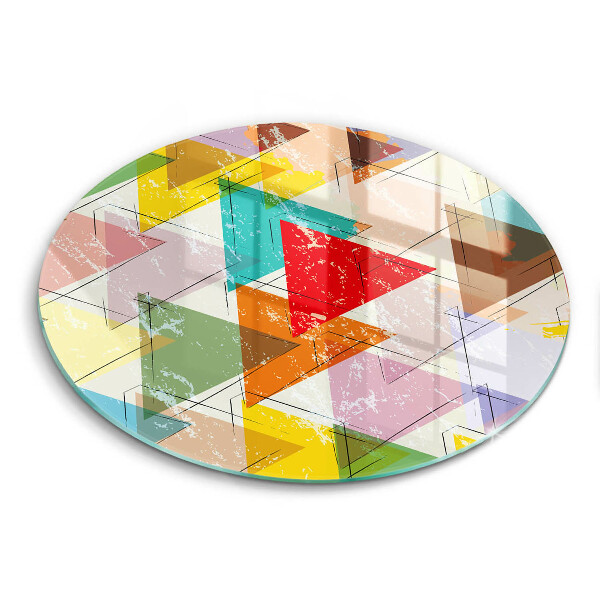 Chopping board glass Painted triangles