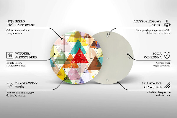 Chopping board glass Painted triangles