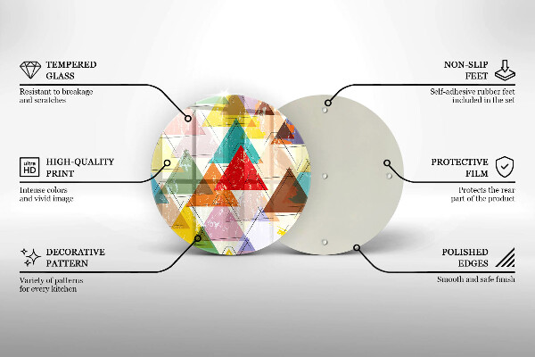 Chopping board glass Painted triangles