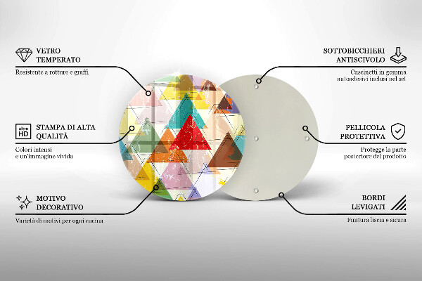 Chopping board glass Painted triangles