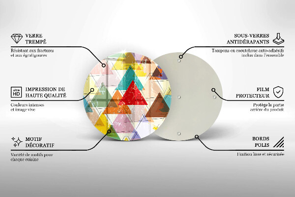Chopping board glass Painted triangles