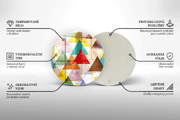 Chopping board glass Painted triangles