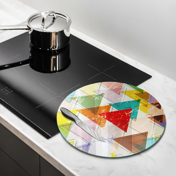 Chopping board glass Painted triangles