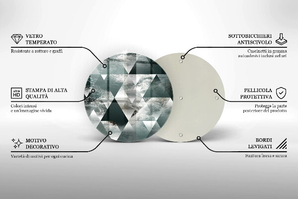 Chopping board glass Triangles and water