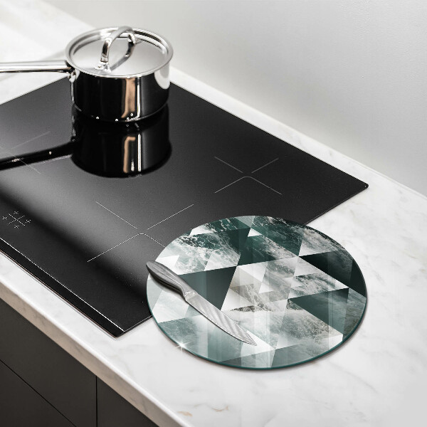 Chopping board glass Triangles and water