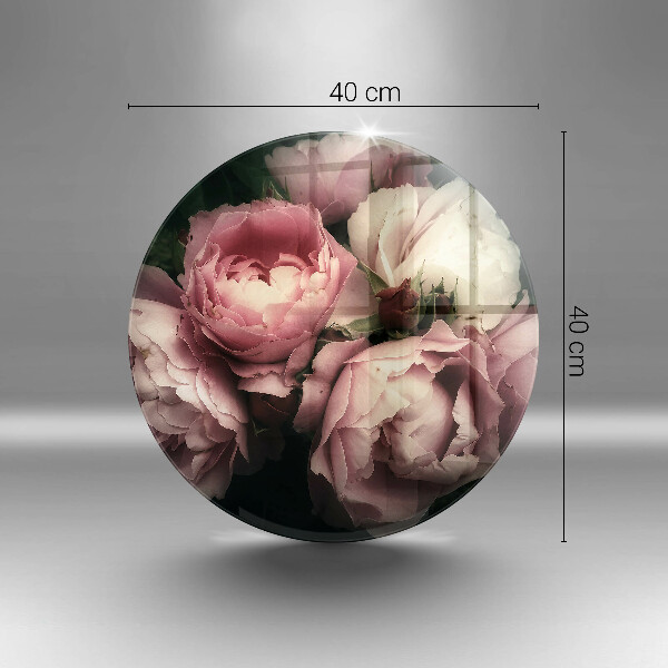 Chopping board glass Peony flowers