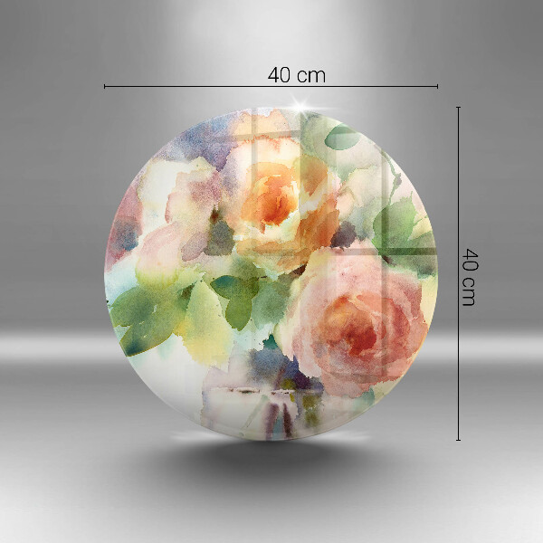 Chopping board glass Painted flowers