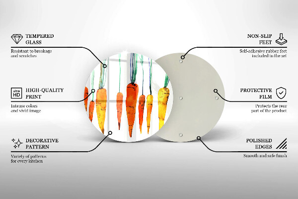 Chopping board glass Carrot illustration