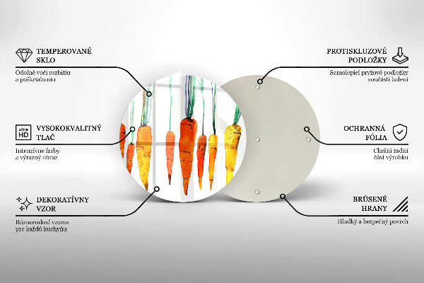 Chopping board glass Carrot illustration