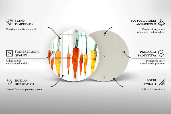 Chopping board glass Carrot illustration