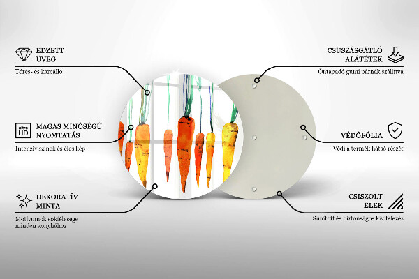 Chopping board glass Carrot illustration