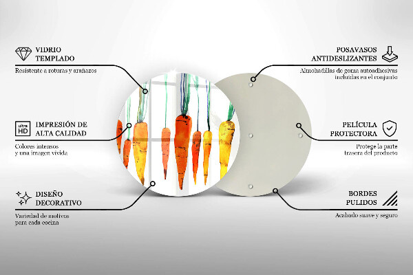 Chopping board glass Carrot illustration