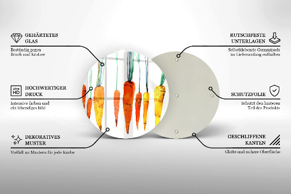Chopping board glass Carrot illustration