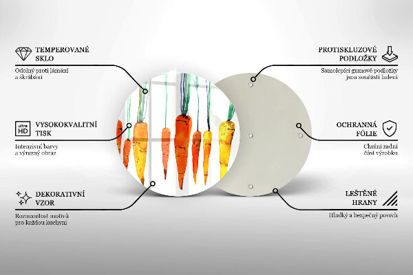 Chopping board glass Carrot illustration