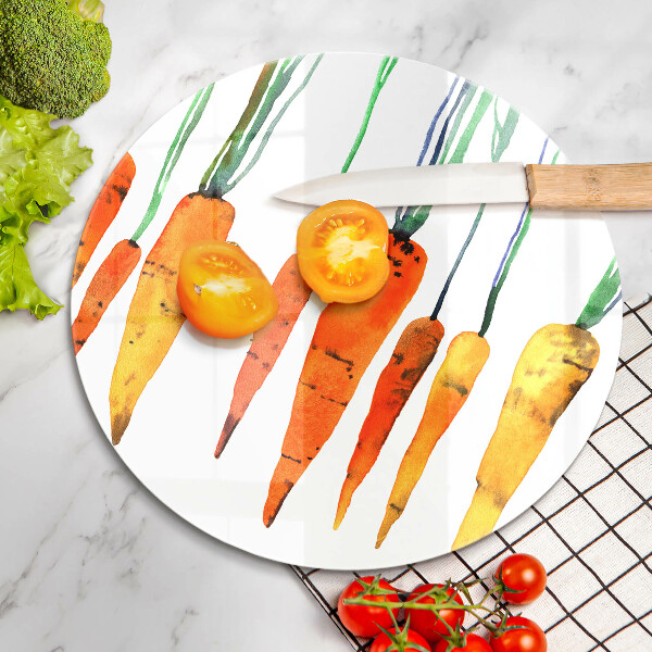 Chopping board glass Carrot illustration