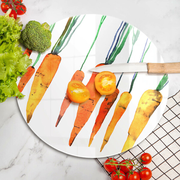Chopping board glass Carrot illustration