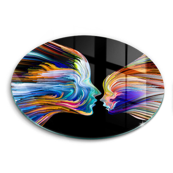 Chopping board glass Abstraction kiss