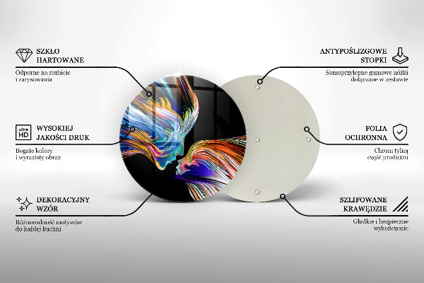Chopping board glass Abstraction kiss