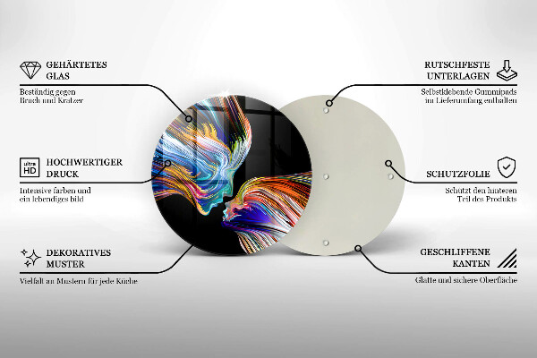 Chopping board glass Abstraction kiss