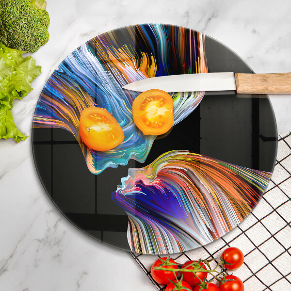 Chopping board glass Abstraction kiss