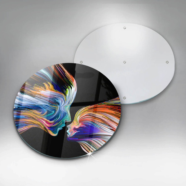 Chopping board glass Abstraction kiss