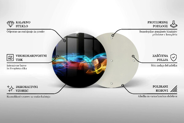 Chopping board glass Colorful smoke