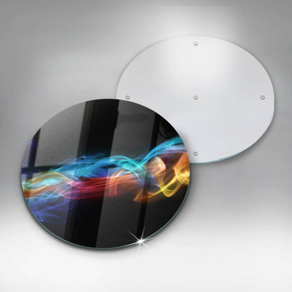 Chopping board glass Colorful smoke