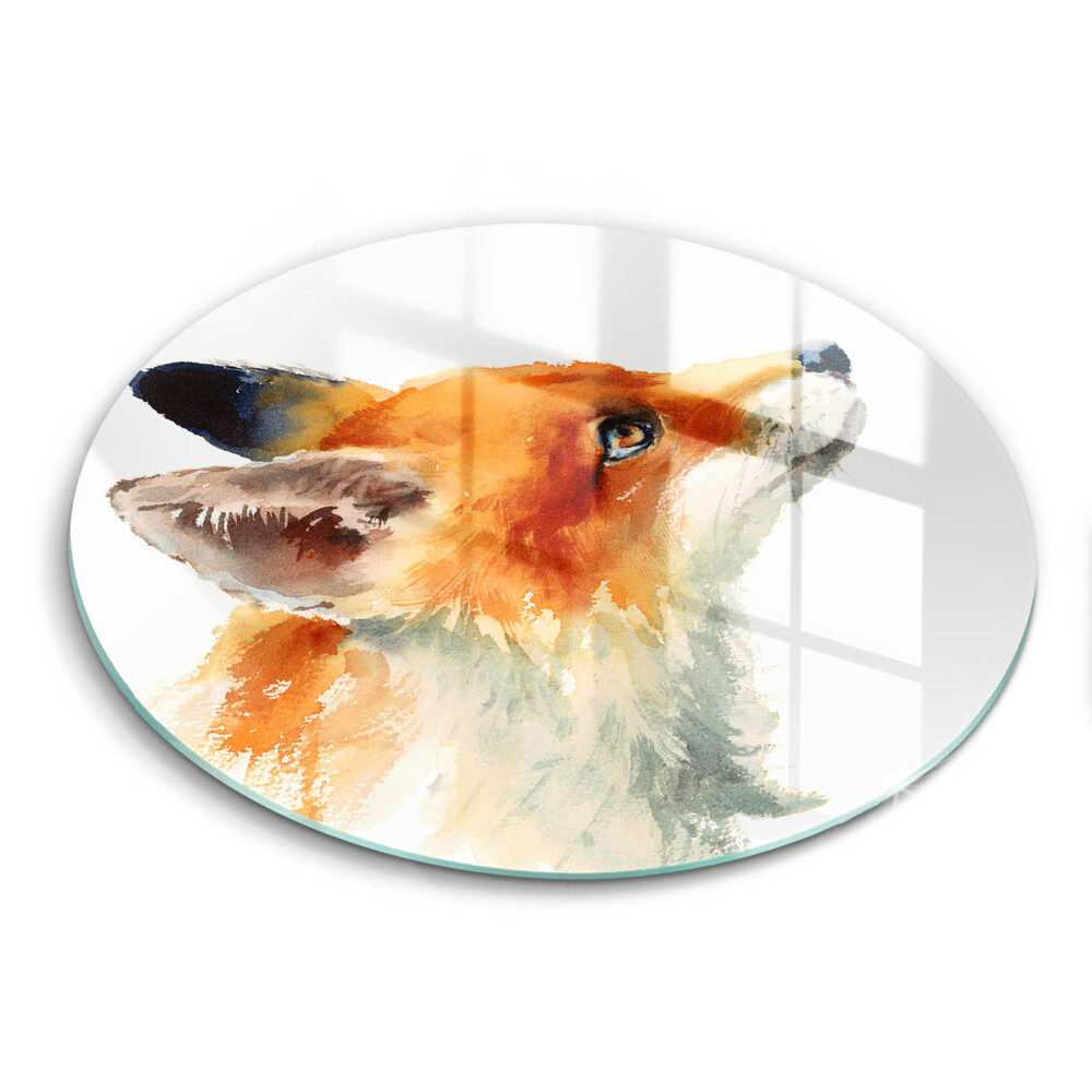 Chopping board glass Painted fox