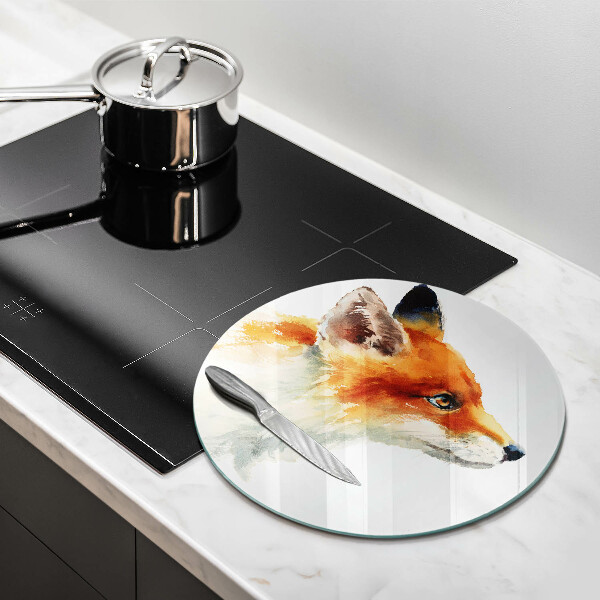 Chopping board glass Painted fox