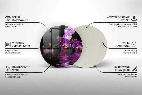 Chopping board glass Orchid Water Zen