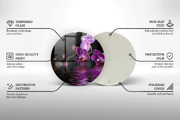 Chopping board glass Orchid Water Zen