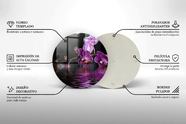 Chopping board glass Orchid Water Zen