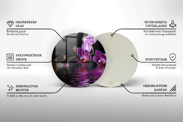 Chopping board glass Orchid Water Zen