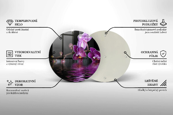 Chopping board glass Orchid Water Zen