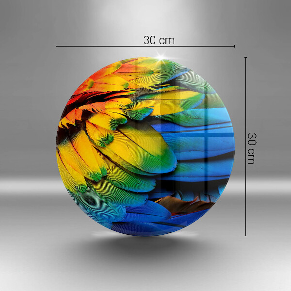 Glass cutting board Colorful parrots