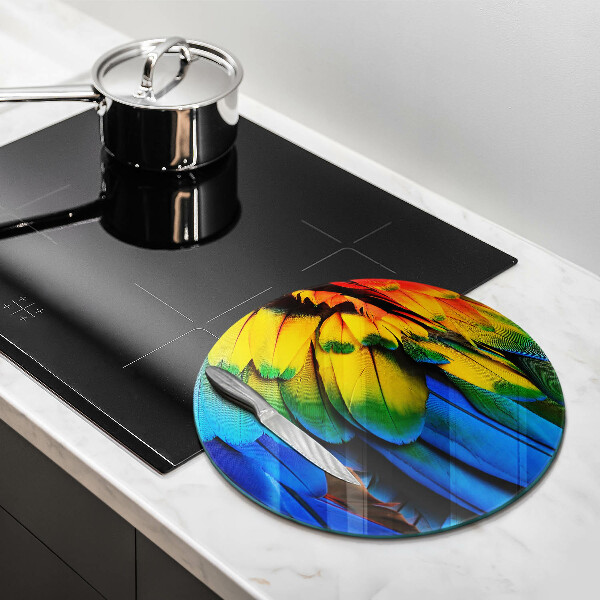 Glass cutting board Colorful parrots