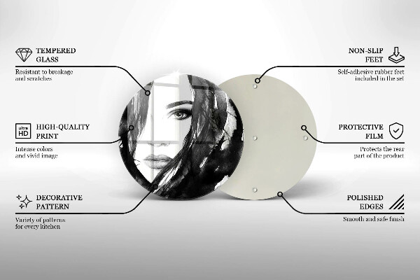 Glass cutting board Woman's face