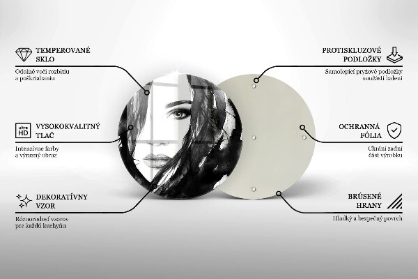 Glass cutting board Woman's face