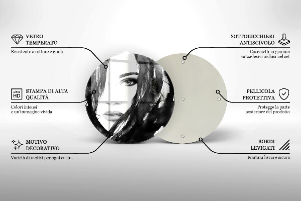 Glass cutting board Woman's face