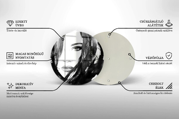 Glass cutting board Woman's face