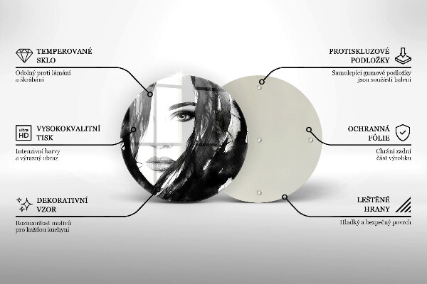 Glass cutting board Woman's face