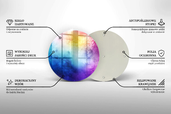 Glass cutting board Rainbow watercolor spots