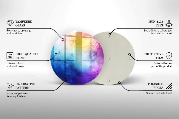 Glass cutting board Rainbow watercolor spots