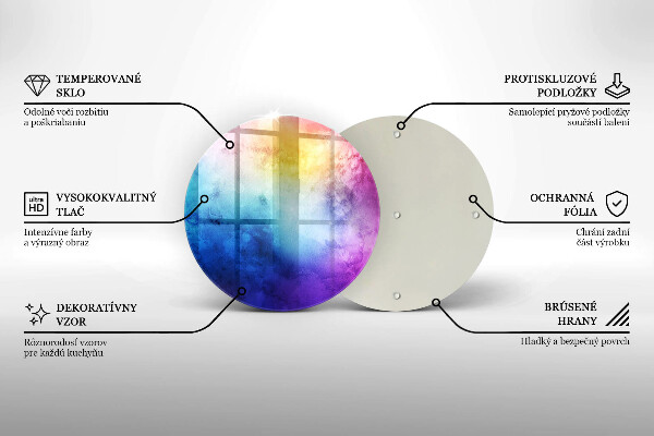 Glass cutting board Rainbow watercolor spots