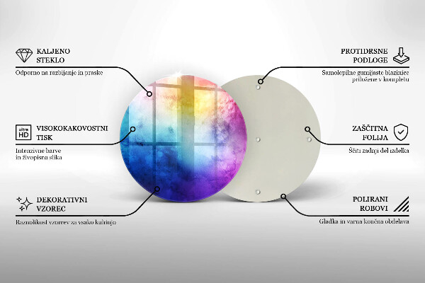 Glass cutting board Rainbow watercolor spots