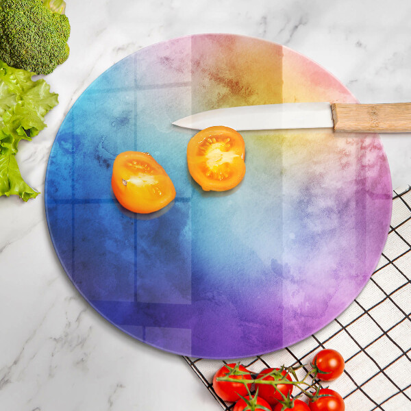 Glass cutting board Rainbow watercolor spots