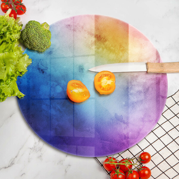Glass cutting board Rainbow watercolor spots
