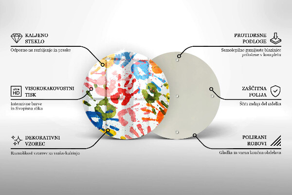 Glass cutting board Traces of children's hands